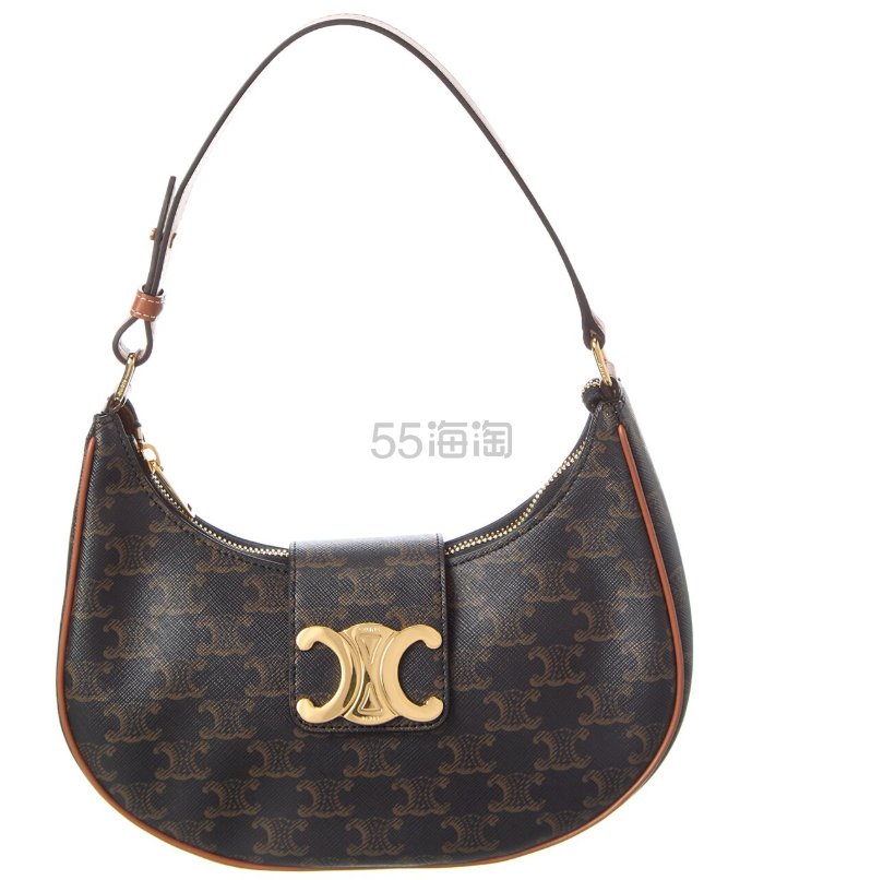 CELINE 中号凯旋门印花涂层帆布腋下包