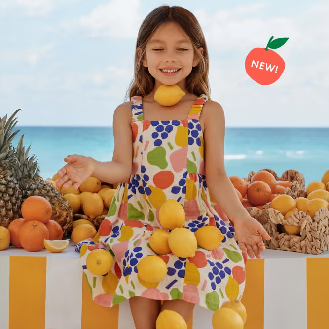 Hanna Andersson：水果印花童装萌趣上线！封面款连衣裙$55