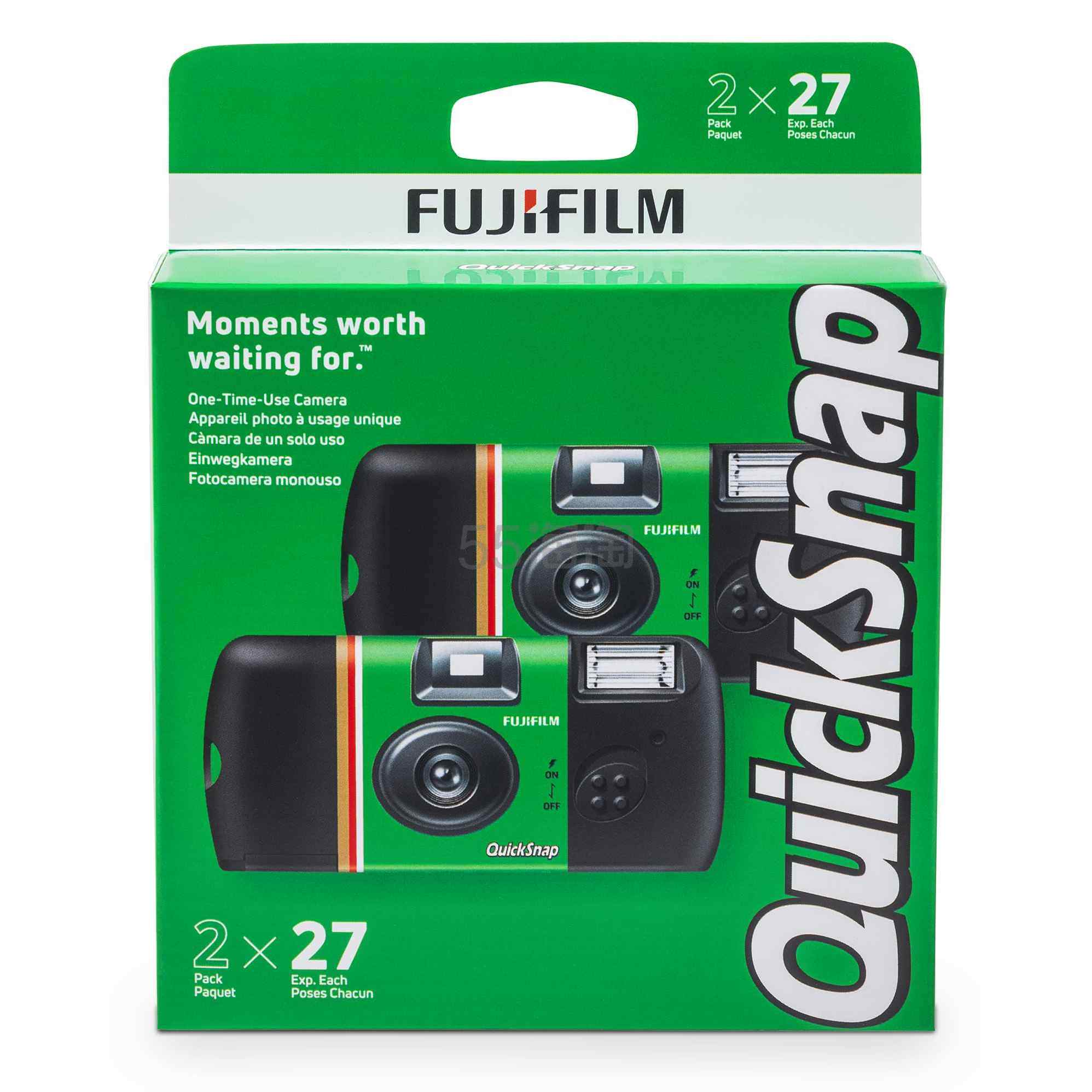 【含税直邮】Fujifilm 富士 一次性闪光胶片相机 QuickSnap 双支装 ISO 400感光度 内置闪光灯 7176742型