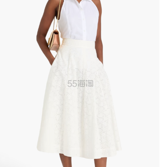 ZIMMERMANN 英国刺绣亚麻中长半身裙