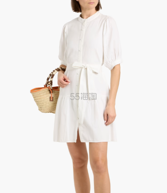 MELISSA ODABASH Kinly 棉麻混纺迷你连衣裙