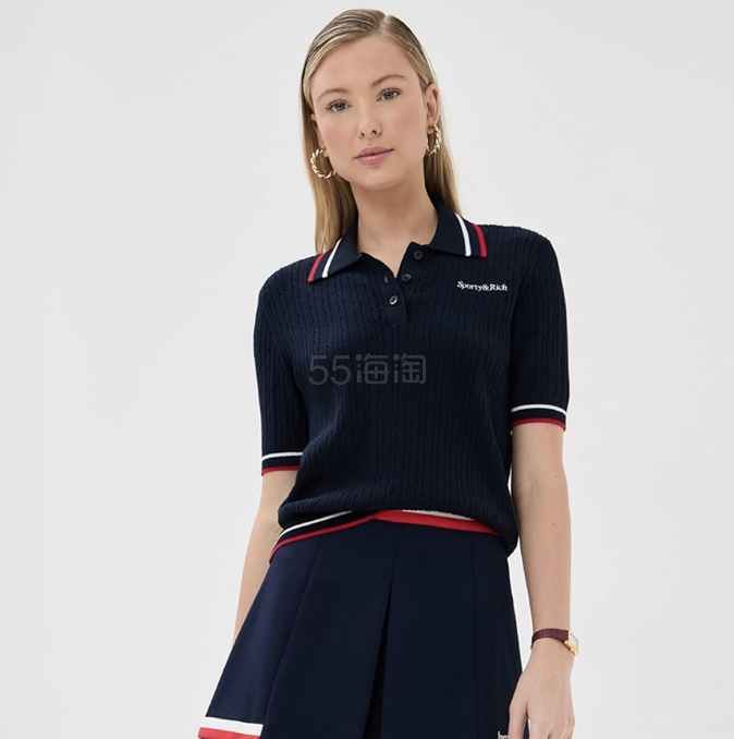 Sporty & Rich Serif Logo Mila 短袖 Polo 衫