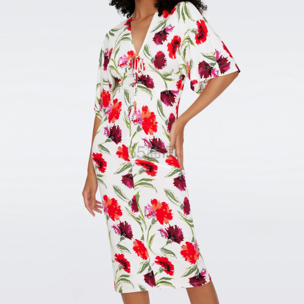 DVF Valerie 康乃馨印花连衣裙