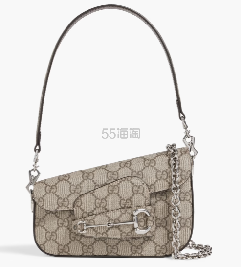 GUCCI Horsebit 1955 印花涂层帆布单肩包
