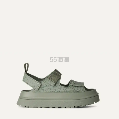 新品！UGG 女士 GoldenGlow 压花凉鞋