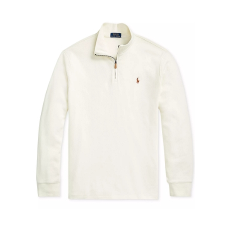 Polo Ralph Lauren 拉夫劳伦白色 Estate-Rib 1/4拉链套头衫