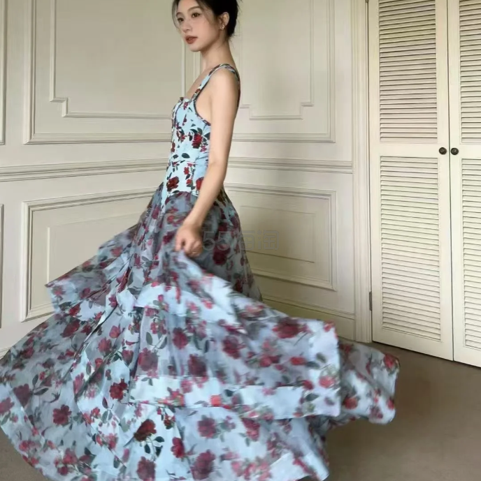 Alice and Olivia Dorothea 印花真丝欧根纱裙