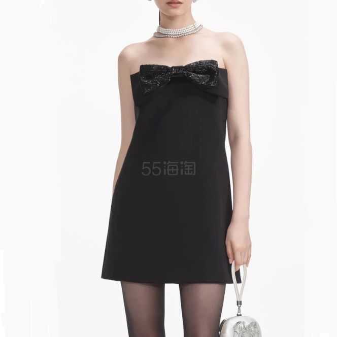 李惠利同款！Self-Portrait 蝴蝶结抹胸连衣短裙