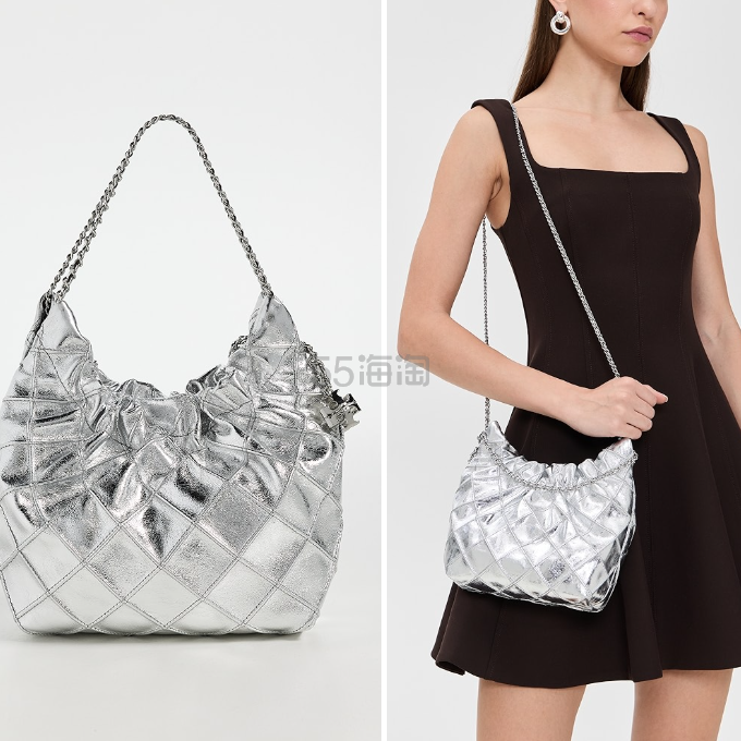Tory Burch 汤丽柏琦 Fleming Metallic Mini Hobo 单肩包