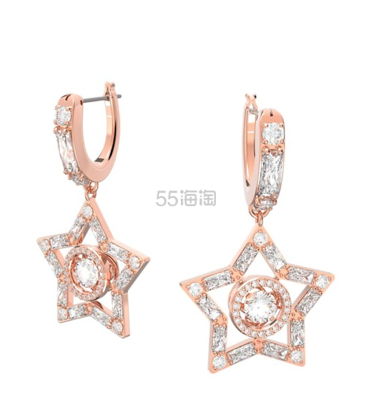 Swarovski Stella 玫瑰金镀层星星造型耳圈耳环 5617769