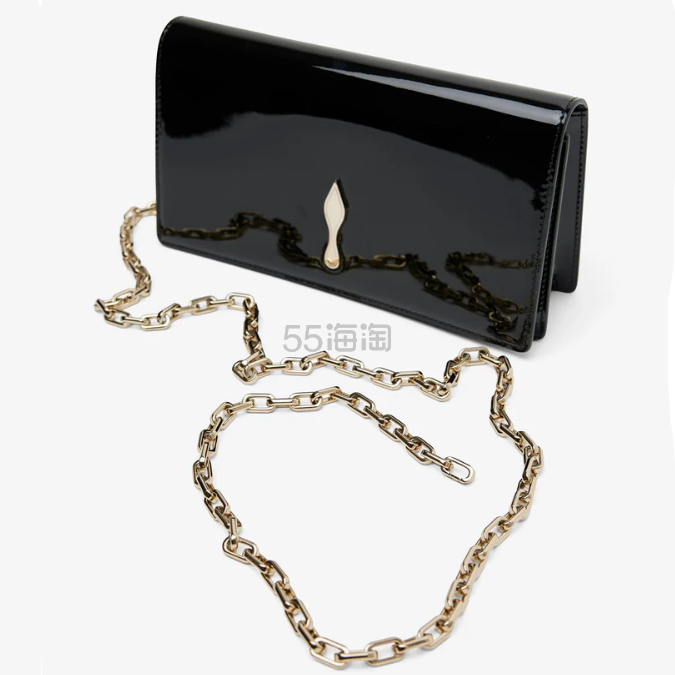 Christian Louboutin Bettina 黑色亮皮斜挎包