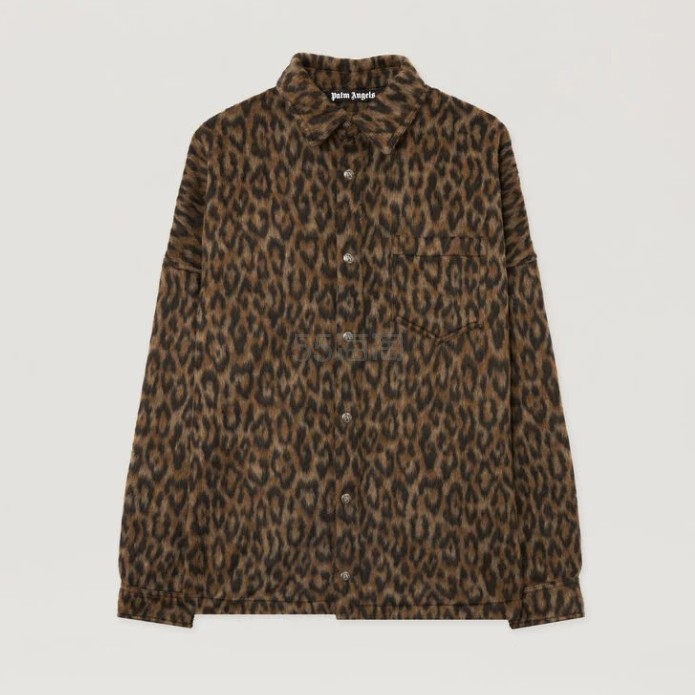 Palm Angels 豹纹印花衬衫外套