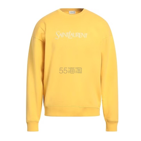 SAINT LAURENT 圣罗兰字母徽标黄色卫衣