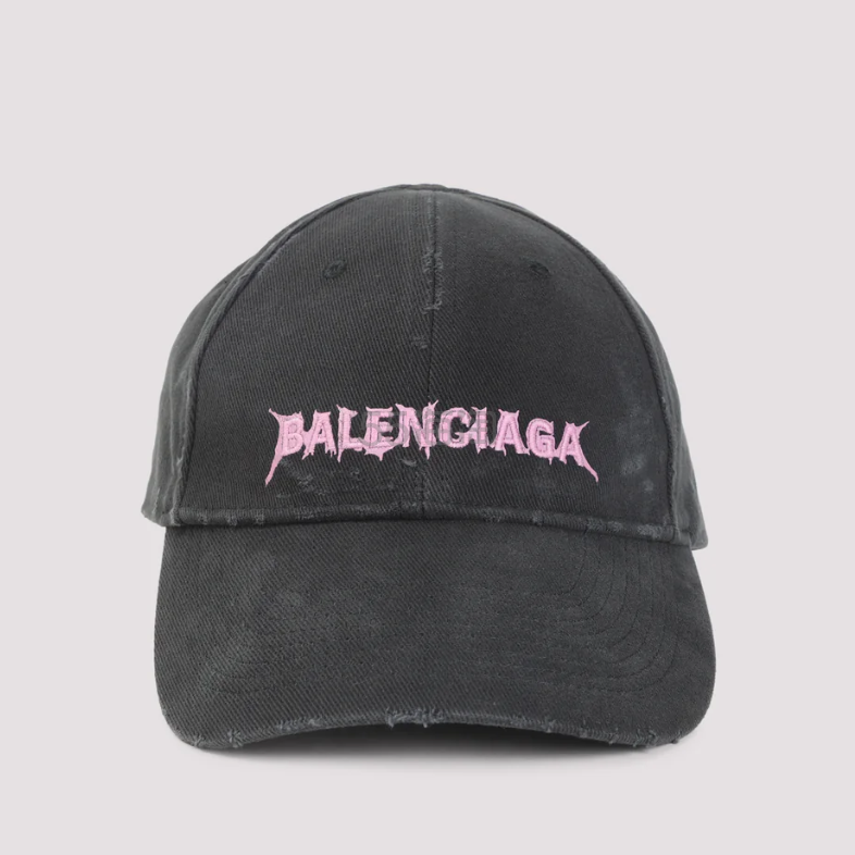 上新！Balenciaga 巴黎世家粉色Logo做旧风棒球帽