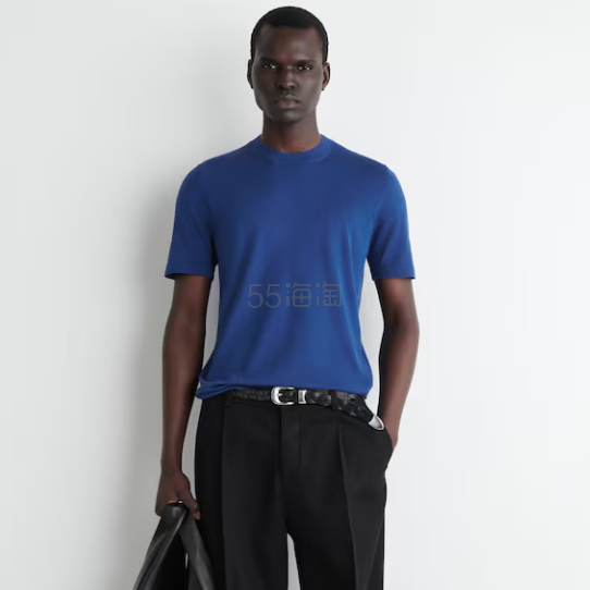 COS 修身针织真丝T恤