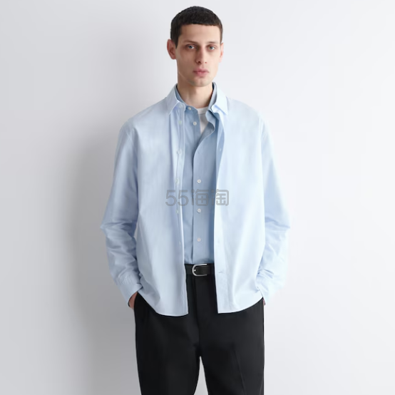 COS 宽松版皮马棉府绸衬衫