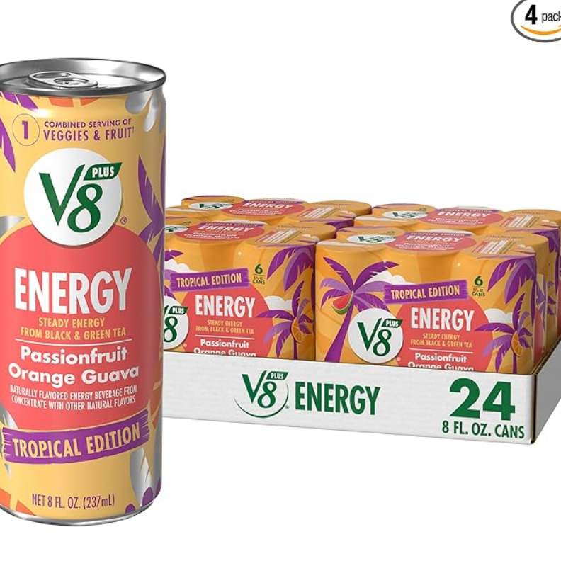 V8 +Energy 番石榴橙香百香果能量饮料 8盎司 24罐