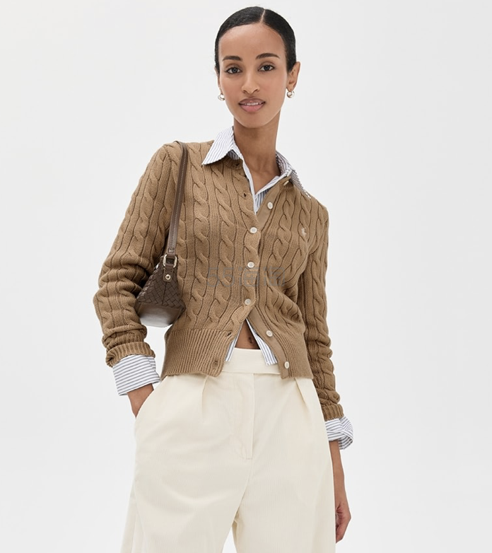 Polo Ralph Lauren 驼色经典针织开衫