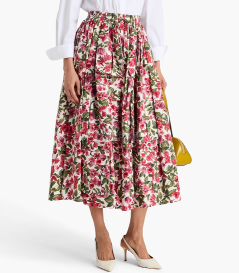 FARM RIO 碎花棉府绸中长裙