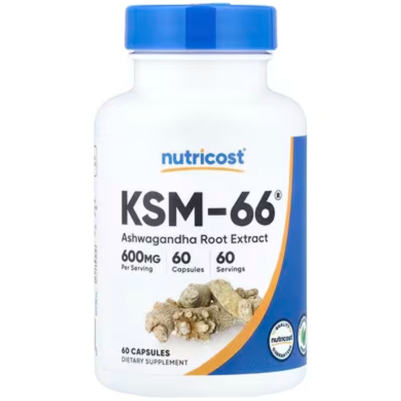 满享8折！Nutricost KSM-66 南非醉茄根提取物 600 毫克 60 粒胶囊