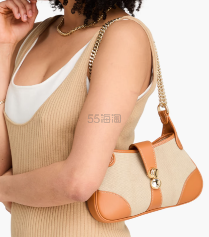 SANDRO 帆布和皮革单肩包