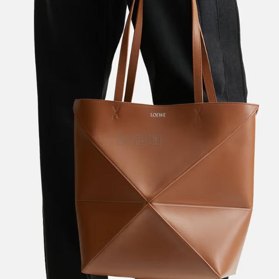 孙千同款！Loewe Puzzle 亮面小牛皮中号托特包