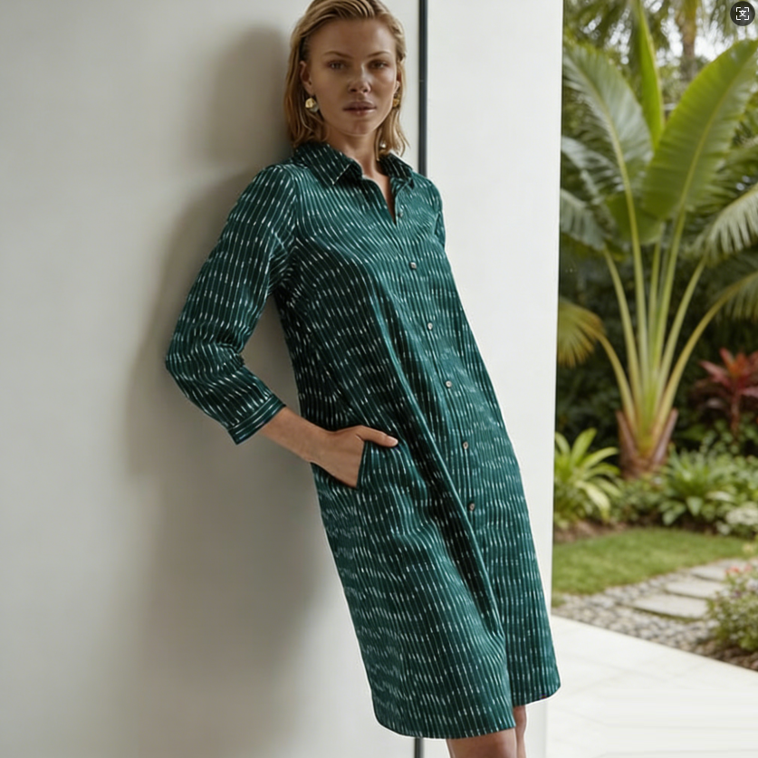 J. Jill Pure Jill 提花纹理衬衫裙