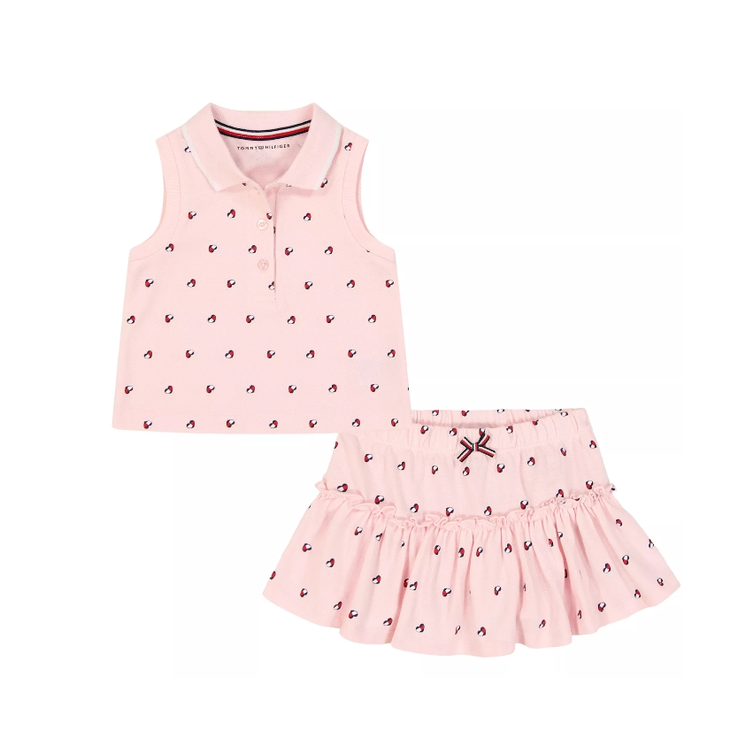 Tommy Hilfiger 童款粉色半裙套装