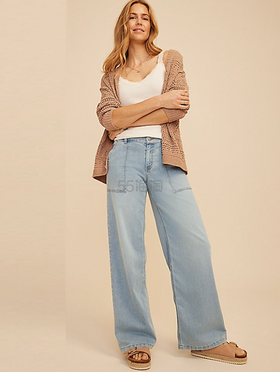 m jeans by maurices™ 中腰阔腿牛仔裤