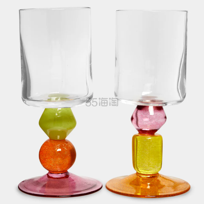 ABASK 手工吹制红酒杯*2