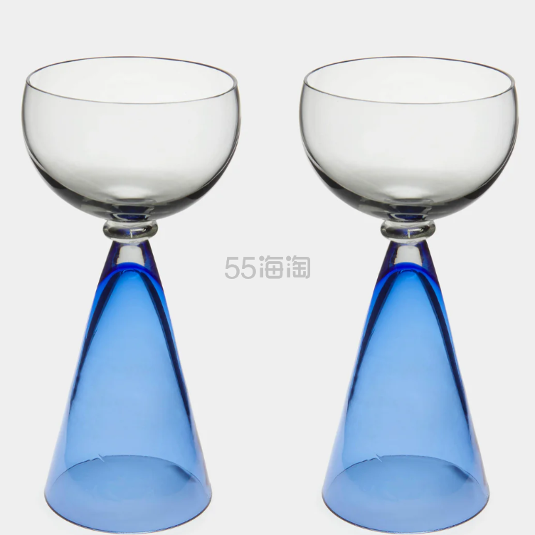 ABASK 手工吹制玻璃香槟浅杯*2
