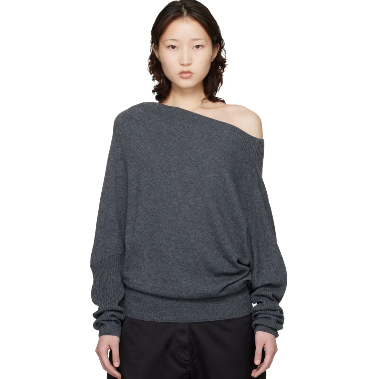 Cordera 灰色斜肩毛衣