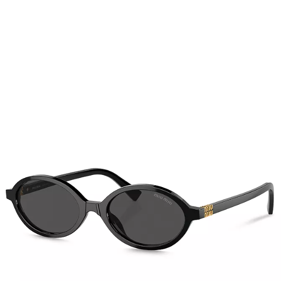 送$125礼卡！Miu Miu 缪缪椭圆形墨镜 50mm