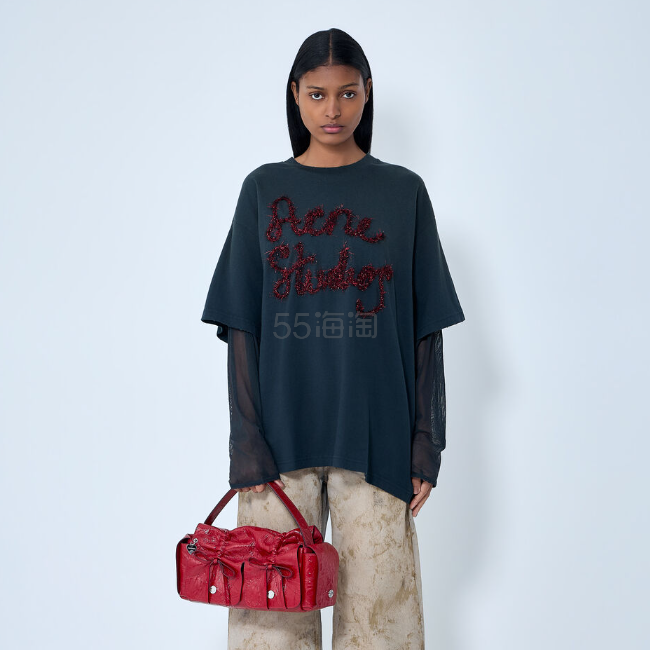 李昀锐同款！Acne Stuidios Logo 印花假两件T恤