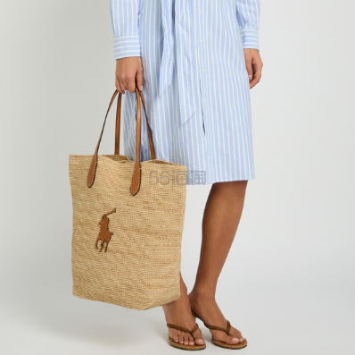 凑单价！Polo Ralph Lauren 拉夫劳伦 Big Pony 大号拉菲草手提包