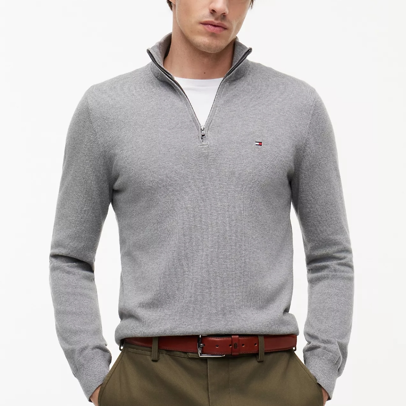 满$200享额外7.5折 TOMMY HILFIGER 基础款四分之一拉链套头衫