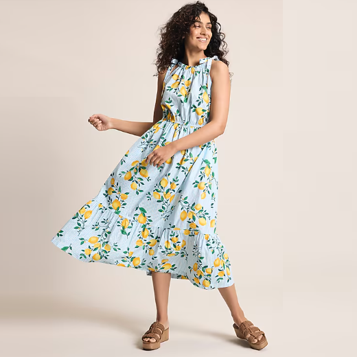 J.CREW 系带肩中长连衣裙