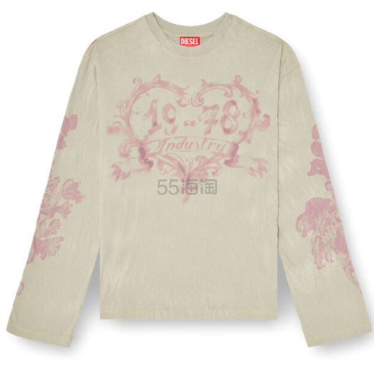Diesel 棉质印花长袖T恤