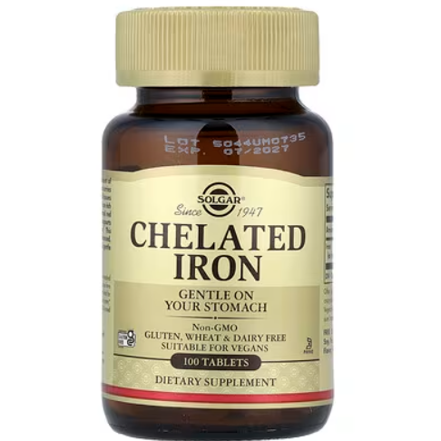 Solgar 螯合铁 100 片（每片 25 毫克）