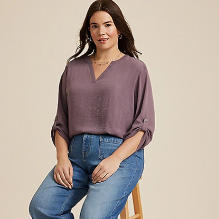 maurices Atwood 加大码七分袖套头衫