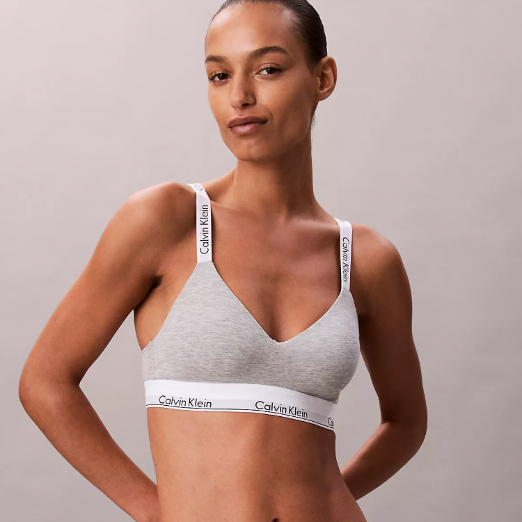 满$150享额外7折！Calvin Klein 灰色字母徽标内衣