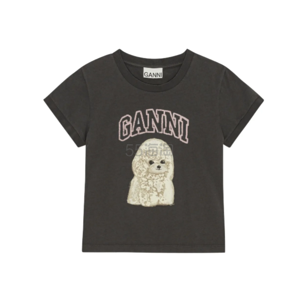 Ganni logo印花T恤