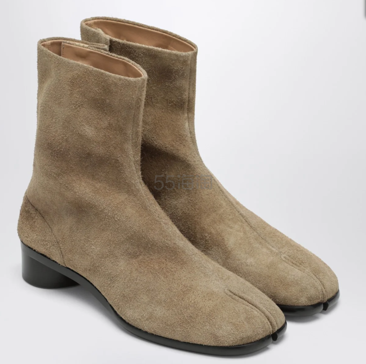 Maison Margiela 米色绒面革 Tabi 短靴