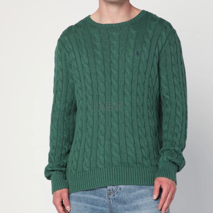Polo Ralph Lauren  绿色绞花针织套头衫