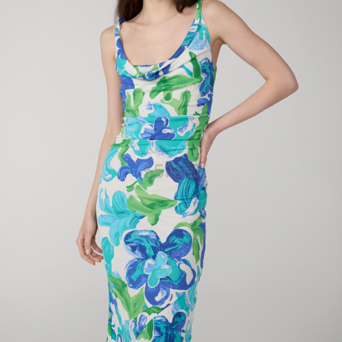 DVF Delaney 浪漫印花吊带连衣裙