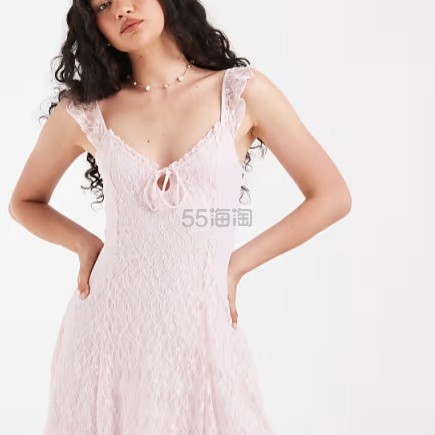 Hollister 小海鸥粉色碎花迷你连衣裙