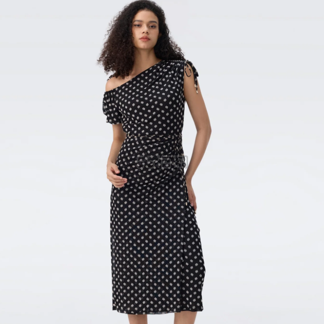 DVF Morena 植绒波点连衣裙