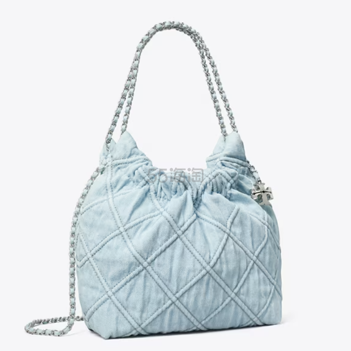 Tory Burch 汤丽柏琦 Fleming 迷你浅蓝色牛仔Hobo包