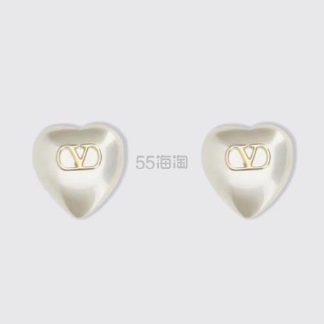 VALENTINO GARAVANI 华伦天奴 VLOGO 白色爱心耳钉