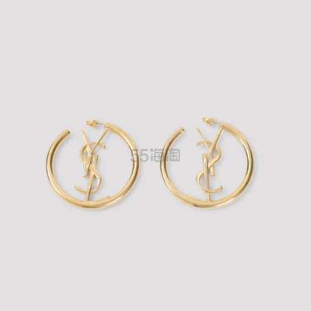 Saint Laurent 圣罗兰 Logo 圈形耳环